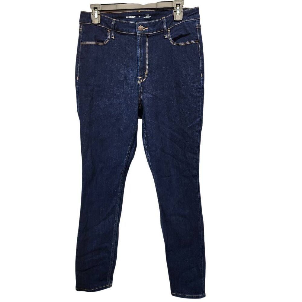 Old Navy Size 12 High-waisted Wow Super Skinny Denim Blue Dark Wash Jeans